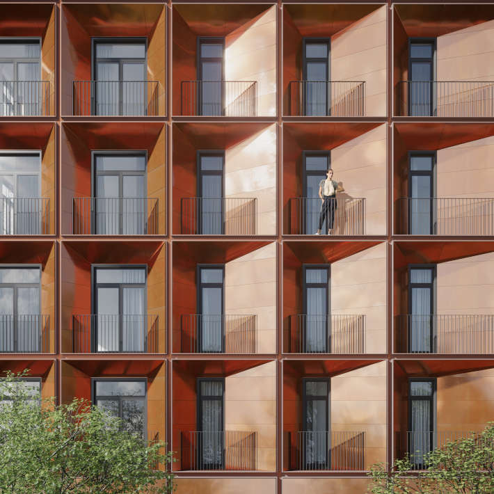 Медь в оформлении фасада ЖК Медный 3.14